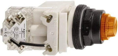 Schneider Electric - 120 V Orange Lens LED Press-to-Test Indicating Light - Octagonal Lens, Screw Clamp Connector, Vibration Resistant - Caliber Tooling