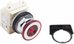 Schneider Electric - 30mm Mount Hole, Extended Straight, Pushbutton Switch Only - Red Pushbutton, Maintained (MA) - Caliber Tooling