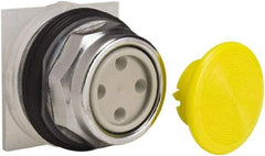 Schneider Electric - 30mm Mount Hole, Extended Straight, Pushbutton Switch Only - Yellow Pushbutton, Momentary (MO) - Caliber Tooling