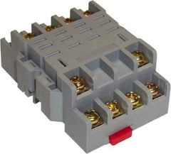 Square D - 14 Pins, 300 VAC, 10 Amp, Spade Relay Socket - DIN Rail Mount, Panel Mount, Screw Clamp Terminal - Caliber Tooling