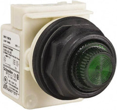 Schneider Electric - 120 V Green Lens Indicating Light - Round Lens, Screw Clamp Connector, Corrosion Resistant, Dust Resistant, Oil Resistant - Caliber Tooling