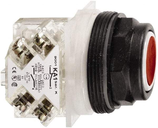 Schneider Electric - 30mm Mount Hole, Flush, Pushbutton Switch with Contact Block - Octagon, Multicolor Pushbutton, Momentary (MO) - Caliber Tooling