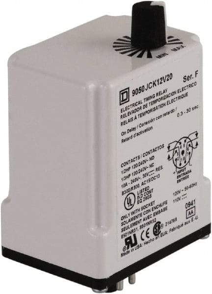 Square D - DPDT Time Delay Relay - 10 Contact Amp, 24 VAC/VDC - Caliber Tooling