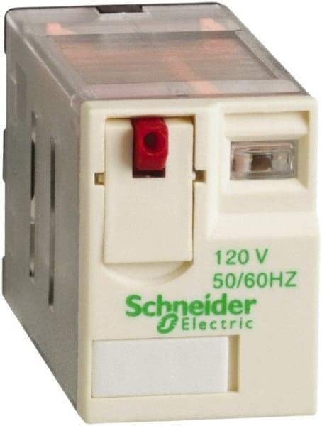 Schneider Electric - 3,750 VA Power Rating, Electromechanical Plug-in General Purpose Relay - 15 Amp at 250 VAC & 28 VDC, 2CO, 120 VAC - Caliber Tooling