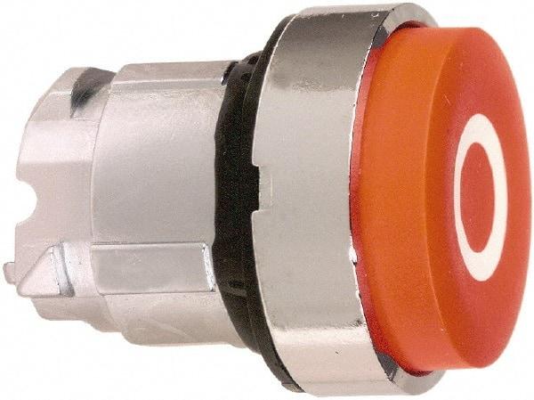 Schneider Electric - 22mm Mount Hole, Extended Straight, Pushbutton Switch Only - Round, Red Pushbutton, Nonilluminated, Momentary (MO) - Caliber Tooling