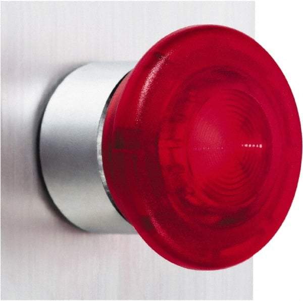 Schneider Electric - 22mm Mount Hole, Extended Mushroom Head, Pushbutton Switch Only - Round, Red Pushbutton, Illuminated, Maintained (MA) - Caliber Tooling