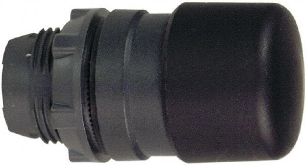 Schneider Electric - 22mm Mount Hole, Extended Mushroom Head, Pushbutton Switch Only - Round, Black Pushbutton, Nonilluminated, Momentary (MO) - Caliber Tooling