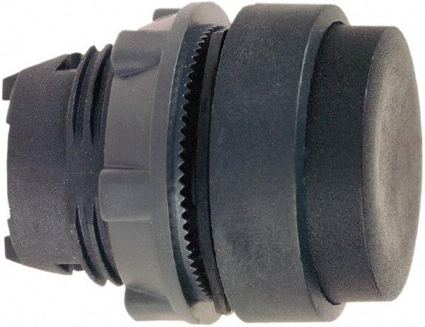 Schneider Electric - 22mm Mount Hole, Extended Straight, Pushbutton Switch Only - Round, Black Pushbutton, Nonilluminated, Momentary (MO) - Caliber Tooling