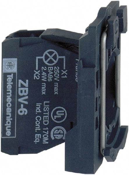 Schneider Electric - 24 VAC/VDC at 50/60 Hz Blue Lens LED Indicating Light - Screw Clamp Connector, Electromagnetic Field Resistant, Electrostatic Discharge Resistant, Vibration Resistant - Caliber Tooling