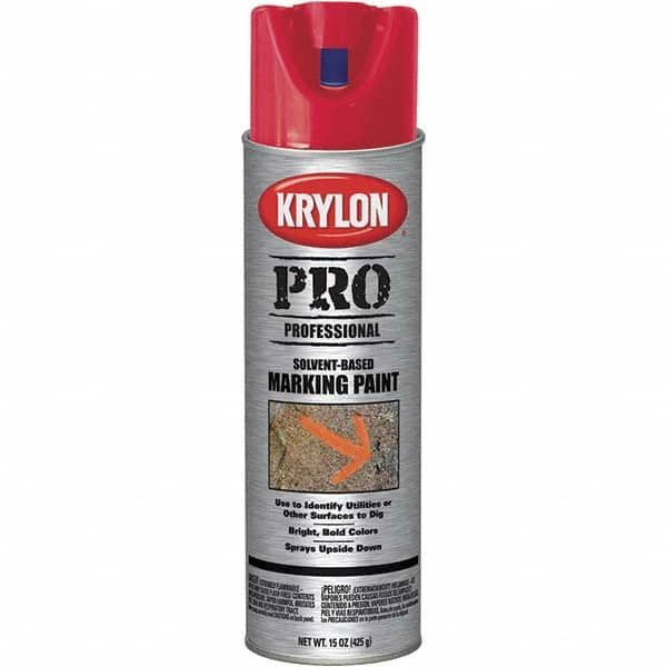 Krylon - 15 fl oz Red Marking Paint - Solvent Base Formula - Caliber Tooling