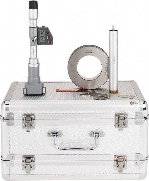 SPI - 2-1/2" to 3", IP65, Carbide Face Chrome Plated Finish, Electronic Inside Micrometer - 0.00005" Resolution, 0.0002" Accuracy, 114" Gage Depth - Caliber Tooling