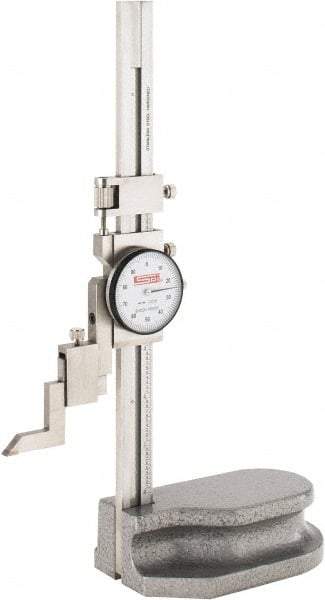 SPI - 6" Stainless Steel Dial Height Gage - 0.001" Graduation, Accurate to 0.001", Dial Display - Caliber Tooling