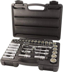 Paramount - 31 Piece 3/8" Drive Chrome Finish Socket Set - 12 Points, 6mm to 24mm Range, Metric Measurement Standard - Caliber Tooling