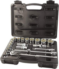 Paramount - 22 Piece 1/2" Drive Chrome Finish Socket Set - 12 Points, 10mm to 32mm Range, Metric Measurement Standard - Caliber Tooling