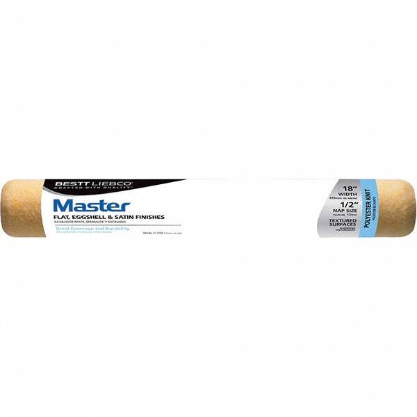 Bestt-Liebco - 1/2" Nap, 18" Wide Paint Roller Cover - Smooth Texture, Polyester - Caliber Tooling