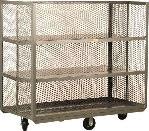 Little Giant - 1,600 Lb Capacity, 6 Shelf, Steel Pick-Pack Truck - 48" Long x 28" Wide x 56" High, 6" Diam Mold-On Rubber Wheels - Caliber Tooling