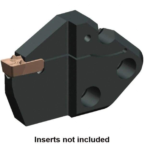 Kennametal - System Size 65, Left Hand Cut, 1.024" Max Depth of Cut, 0.236" Max Width of Cut, Modular Cutoff Cutting Unit Head - A2, A3, A4 Insert Style, 2.347" Head Length, 0.389" Center to Cutting Edge, Series Beyond Evolution - Caliber Tooling