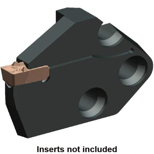 Kennametal - System Size 65, Right Hand Cut, 1.024" Max Depth of Cut, 0.236" Max Width of Cut, Modular Cutoff Cutting Unit Head - A2, A3, A4 Insert Style, 2.347" Head Length, 0.389" Center to Cutting Edge, Series Beyond Evolution - Caliber Tooling