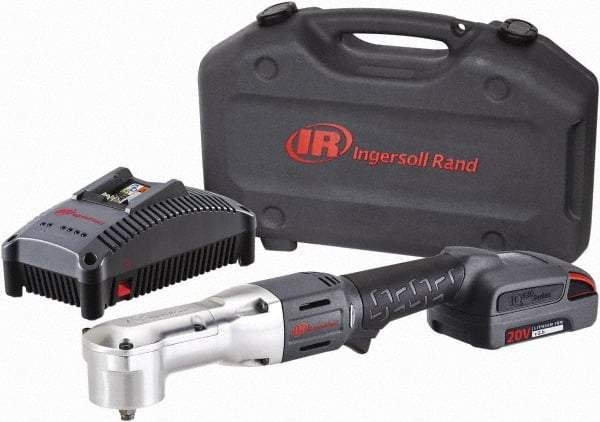 Ingersoll-Rand - 3/8" Drive 20 Volt Angled Cordless Impact Wrench & Ratchet - 1,900 RPM, 2,800 BPM, 180 Ft/Lb Torque, 1 Lithium-Ion Battery Included - Caliber Tooling