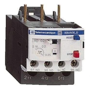 Schneider Electric - 1 to 1.6 Amp, 690 VAC, Thermal IEC Overload Relay - Trip Class 10A, For Use with LC1D09 and LC1D38 - Caliber Tooling