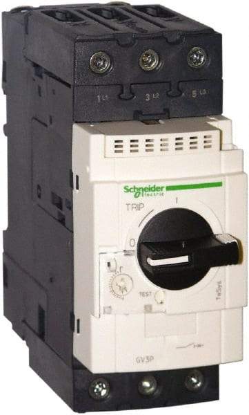 Schneider Electric - 50 Amp, 690 VAC at 50/60 Hz, 3 Pole, Bolt On, Clip Motor Circuit Breaker - Thermal Magnetic Trip, Multiple Breaking Capacity Ratings, 136mm Deep x 132mm High x 55mm Wide - Caliber Tooling