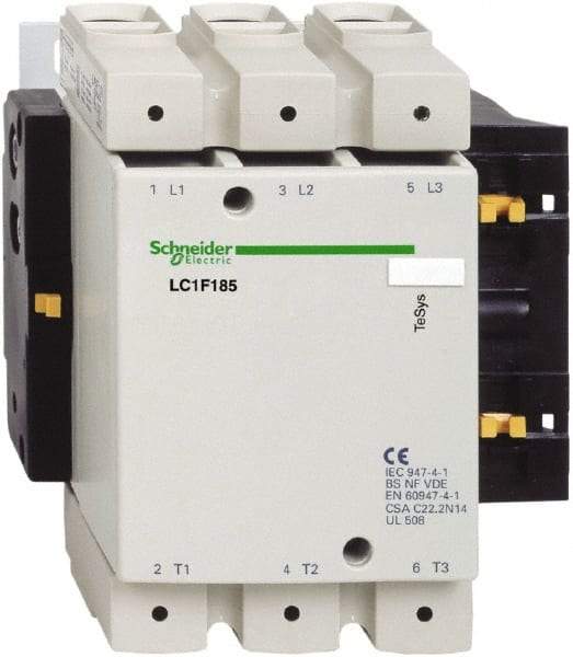 Schneider Electric - 3 Pole, 127 Coil VAC at 50-400 Hz and 127 Coil VDC, 170 Amp at 440 VAC, 185 Amp at 440 VAC and 275 Amp at 440 VAC, Nonreversible IEC Contactor - Caliber Tooling