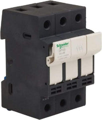 Schneider Electric - 3 Pole, 600 Volt, 32 Amp, DIN Rail Mount Fuse Holder - Compatible with 38mm Long x 52mm Wide and 10mm Diameter Fuse - Caliber Tooling