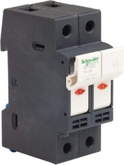 Schneider Electric - 2 Pole, 600 Volt, 32 Amp, DIN Rail Mount Fuse Holder - Compatible with AM,GG Class, 38mm Long x 35mm Wide and 10mm Diameter Fuse - Caliber Tooling