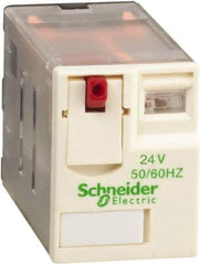 Schneider Electric - 750 VA Power Rating, Electromechanical Plug-in General Purpose Relay - 1 Amp at 250 VAC & 28 VDC, 2 Amp at 250 VAC & 28 VDC, 3 Amp at 277 VAC & 28 VDC, 4CO, 24 VAC at 50/60 Hz - Caliber Tooling