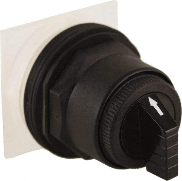 Schneider Electric - 30mm Mount Hole, 3 Position, Knob and Pushbutton Operated, Selector Switch Only - Black, Momentary (MO), without Contact Blocks, Anticorrosive, Weatherproof, Dust and Oil Resistant - Caliber Tooling