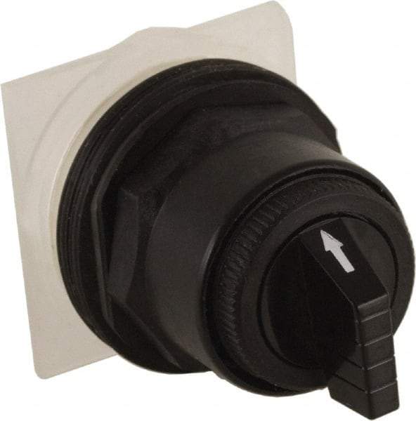 Schneider Electric - 30mm Mount Hole, 3 Position, Knob and Pushbutton Operated, Selector Switch Only - Black, Maintained (MA), without Contact Blocks, Anticorrosive, Weatherproof, Dust and Oil Resistant - Caliber Tooling