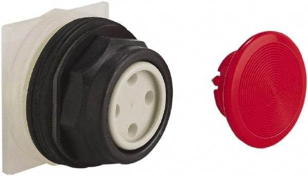 Schneider Electric - 30mm Mount Hole, Extended Straight, Pushbutton Switch Only - Red Pushbutton, Momentary (MO) - Caliber Tooling