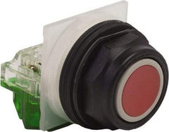 Schneider Electric - 30mm Mount Hole, Extended Straight, Pushbutton Switch with Contact Block - Red Pushbutton, Momentary (MO) - Caliber Tooling