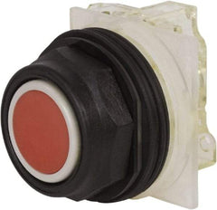 Schneider Electric - 30mm Mount Hole, Flush, Pushbutton Switch with Contact Block - Octagon, Red Pushbutton, Momentary (MO) - Caliber Tooling