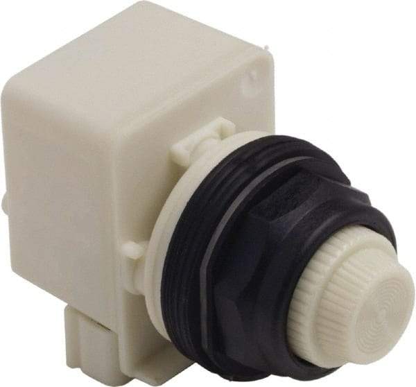 Schneider Electric - 120 V White Lens LED Pilot Light - Round Lens, Screw Clamp Connector, 54mm OAL x 42mm Wide, Vibration Resistant - Caliber Tooling