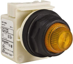 Schneider Electric - 24 V, 28 V Amber Lens Indicating Light - Round Lens, Screw Clamp Connector, Corrosion Resistant, Dust Resistant, Oil Resistant - Caliber Tooling