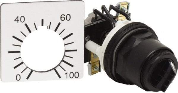 Square D - 2,500 Ohm, 30mm, 300 VAC Potentiometer - 2 Watts, Nonilluminated, Knob Operated, NEMA 4, 13 - Caliber Tooling