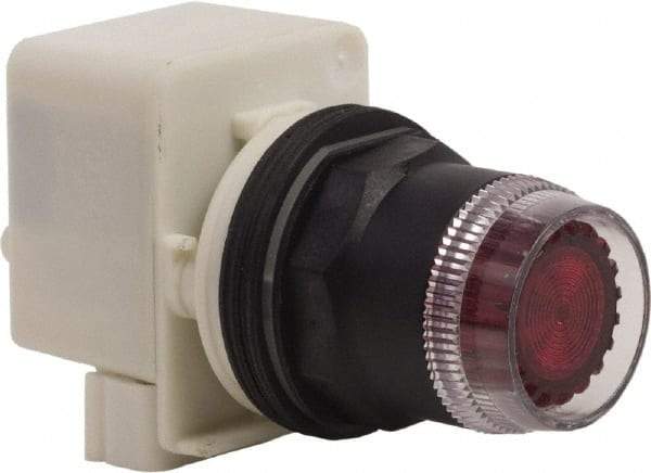 Schneider Electric - 30mm Mount Hole, Extended Straight, Pushbutton Switch Only - Red Pushbutton, Momentary (MO) - Caliber Tooling