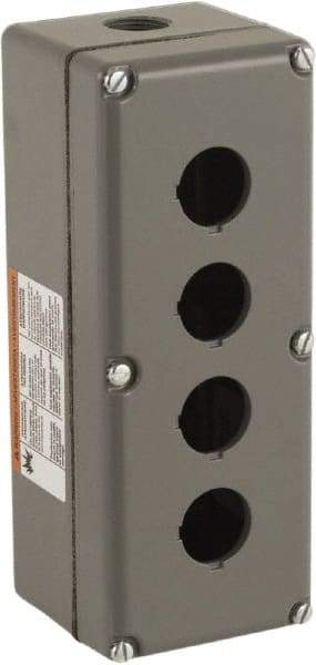 Schneider Electric - 4 Hole, 30mm Hole Diameter, Aluminum Pushbutton Switch Enclosure - 1, 3, 4, 6, 12, 13 NEMA Rated - Caliber Tooling