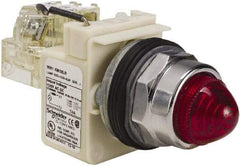 Schneider Electric - 120 VAC Red Lens LED Indicating Light - Screw Clamp Connector - Caliber Tooling