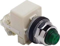 Schneider Electric - 120 V Green Lens LED Press-to-Test Indicating Light - Octagonal Lens, Screw Clamp Connector - Caliber Tooling