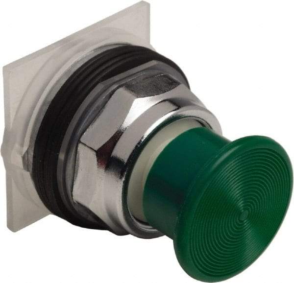 Schneider Electric - 30mm Mount Hole, Extended Straight, Pushbutton Switch Only - Green Pushbutton, Momentary (MO) - Caliber Tooling