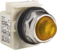 Schneider Electric - 120 VAC Amber Lens Indicating Light - Screw Clamp Connector - Caliber Tooling