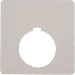 Schneider Electric - Square, Plastic Legend Plate - Blank - White Background, Black Letters, 1.2 Inch Hole Diameter, 2-1/2 Inch Square - Caliber Tooling