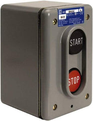 Schneider Electric - 2 Operator, Projecting Pushbutton Control Station - Start, Stop (Legend), Maintained Switch, 2NO Contact, NEMA 4 - Caliber Tooling