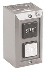 Schneider Electric - 2 Operator, Projecting Pushbutton Control Station - Start, Stop (Legend), Maintained Switch, 2NO Contact, NEMA 1 - Caliber Tooling