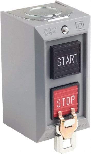 Schneider Electric - 2 Operator, Projecting Pushbutton Control Station - Start, Stop (Legend), Momentary Switch, NO/NC Contact, NEMA 1 - Caliber Tooling