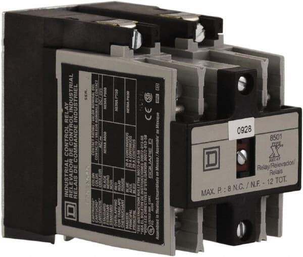 Square D - 4 Pole, 4NO, 208 VAC at 60 Hz Control Relay - Panel Mount - Caliber Tooling