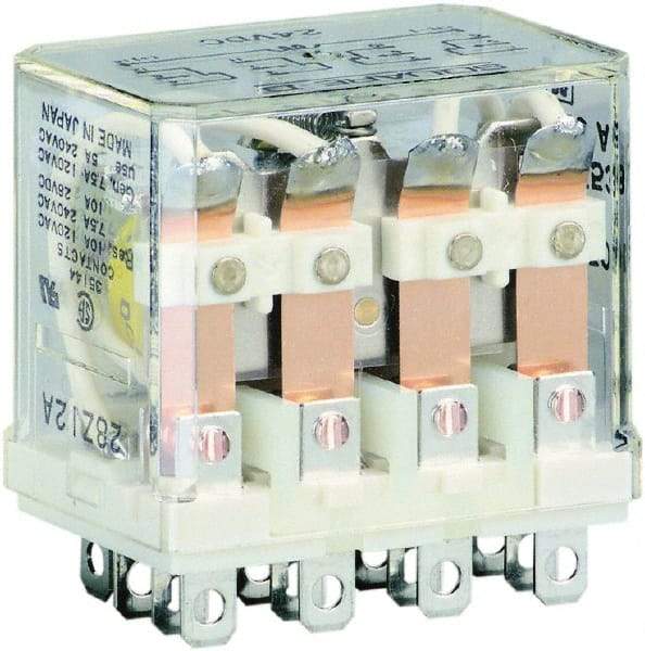 Square D - Electromechanical Plug-in General Purpose Relay - 10 Amp at 250 VAC, 4PDT, 24 VDC - Caliber Tooling