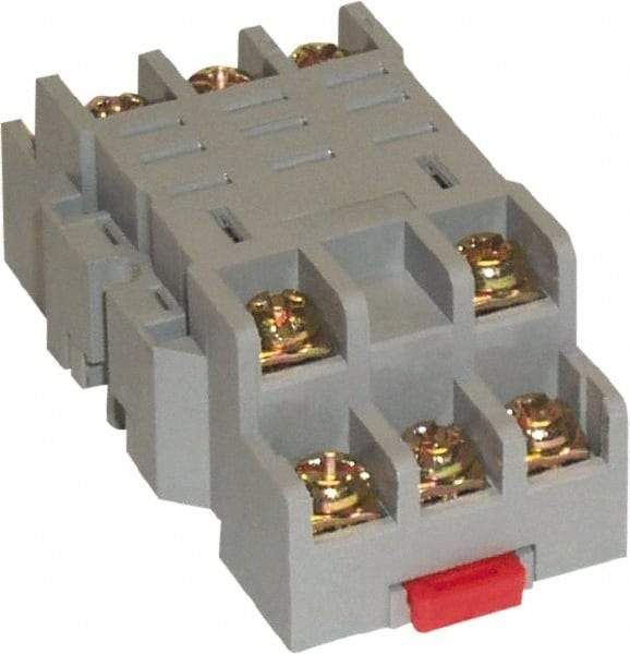 Square D - 11 Pins, 300 VAC, 10 Amp, Spade Relay Socket - DIN Rail Mount, Panel Mount, Screw Clamp Terminal - Caliber Tooling